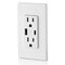 Leviton USBReceptacle, 15A, 1/2hp, Wht, Thrmplstc T5633-W - alternate 2