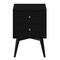 Homeroots 26" Black Solid Wood Two Drawer Nightstand 399246 - alternate 1