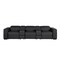 Homeroots 130" Black Top Grain Leather Reclining Metal USB Sofa 720394 - alternate 2