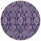 Homeroots 8' Eggplant Purple And Lavender Round Damask Washable Indoor Outdoor Area Rug 588162 - alternate 2