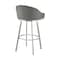 Armen Living Eleanor 26in Swivel Counter Stool in Brushed Stainless Steel with Gray Faux Leather LCELBABSGRY26 - alternate 2