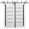 Sartodoors Sliding Closet Barn Bypass Doors White 56x80 (2* 28x80) Solid Core Modern Interior QUADRO4588BBB-WS-56 - alternate 1