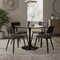 Leisuremod Bristol Modern Round Dining Table with Glass Top and Iron Pedestal Base BTBL-27CL - alternate 2