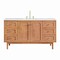 James Martin Vanities Laurent 60 in. Single Vanity, Light Natural Oak, w/ 3 CM White Zeus Quartz Top 545-V60S-LNO-3WZ - alternate 1