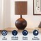 Jonathan Y Abram 22.75" Rustic Bohemian Resin/Metal Round Table Lamp w/ Paper Rope Shade, Dark Brown Wood Finish JYL9203B - alternate 2