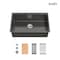 Wrightmaster 30 in. Undermount Single Bowl 20 Gauge Black Stainless Steel Kitchen Sink with Drain ZOR-BL07D301908 - alternate 1