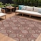 Homeroots 10' X 14' Orange Beige And Gray Floral Medallion Washable Indoor Outdoor Area Rug 614628 - alternate 1