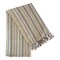 Homeroots 39" X 71" Beige and Pink Cotton Striped Turkish Towel Throw Blanket with Tassels 521289 - alternate 1