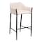 Homeroots 30" Beige And Black Fabric And Steel Bar Height Bar Chair 555670 - alternate 2