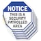 Signmission Notice This Is a Security Patrolled, 4 inch X 4 inch, Vinyl Decal, 5PK OC-D-5PACK-4-188 - alternate 1