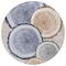 Homeroots 8' Round Beige Blue and Gold Round Faux Bois Washable Non Skid Indoor Outdoor Area Rug 564397 - alternate 2