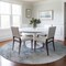 Homeroots 8' Sky Blue Gray And Ivory Round Abstract Washable Indoor Outdoor Area Rug 617421 - alternate 2