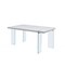 Homeroots 66" X 38" X 30" White High Gloss Clear Glass Dining Table 347353 - alternate 1