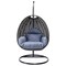 Leisuremod Charcoal Wicker Hanging Egg Swing Chair with Charcoal Cushions ESCCH-40CBU - alternate 2
