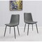 Homeroots Set of Two Gray and Black Upholstered Faux Leather Dining Side Chairs 535354 - alternate 2