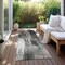 Homeroots 8' Runner Gray and Black Abstract Washable Non Skid Indoor Outdoor Runner Rug 563602 - alternate 2