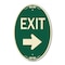 Signmission Parking Lot Sign Exit Sign Right Arrow, 12 In X 18 In Architectural Oval, Heavy Gauge Aluminum A-OV-G-1218-23421 - alternate 1