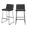 Homeroots Set of Two 30" Black Faux Leather And Steel Bar Height Bar Chairs 555742 - alternate 3
