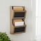 Homeroots Set of Two Brown Solid Wood File Organizer, 2PK 399686 - alternate 2