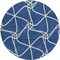 Homeroots 8' Blue And Ivory Round Geometric Washable Indoor Outdoor Area Rug 612865 - alternate 3