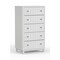 Homeroots 28" White Solid Wood Five Drawer Chest 524134 - alternate 1