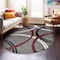 World Rug Gallery Modern Wavy Circles Design Area Rug 5 ft x 7 ft Oval Red 377RED5OV - alternate 2