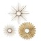 Homeroots Set of Three Gold Metal Sunburst Geometric Framed Accent Mirrors, 3PK 398333 - alternate 1