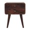 Homeroots 22" Chestnut Solid Wood Two Drawer Nightstand 651523 - alternate 1