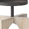 Homeroots 9" Black Distressed Geometric Solid Wood And Metal Tabletop Pillar Candle Holder 608566 - alternate 2