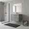 Homeroots 28" Gray Wood Freestanding Bathroom Vanity With White Sink And Two Drawers 627462 - alternate 2