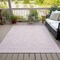 Homeroots 3' X 5' Pink And Ivory Geometric Washable Indoor Outdoor Area Rug 602437 - alternate 2