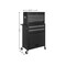 Homeroots Set of Two Black Multi-Tier Steel Rolling Cabinet With Lid, 2PK 714596 - alternate 2