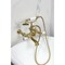 Kingston Brass 7-Inch Wall Mount Tub Faucet with Hand Shower, Brushed Brass CC545T7 - alternate 2