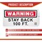 Mytee Products 8-1/2″x18″ Warning Stay Back 100 FT. Self-Adhesive Decal Laminated Sign, 2PK DECAL-W100x2 - alternate 3