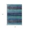 Homeroots 3' X 5' Teal Blue Aqua And Navy Blue Striped Washable Indoor Outdoor Area Rug 631221 - alternate 3