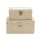 Homeroots Set of Two Beige Solid Wood Box With Lid, 2PK 489362 - alternate 2