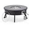 Leisuremod Walbrooke Outdoor Patio Aluminum Round Fire Pit Side Table with Lid and Fire Glass, Black WBL-29-GL - alternate 2