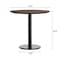 Flash Furniture 31.25" RND Tabletop, Seamless Surface Technology, Dark Brown with 18" Black Round Table Height Base ST-RD31-WBR-TR18-GG - alternate 2