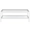 Homeroots 45" Clear Glass And White Steel Coffee Table With Shelf 520939 - alternate 2