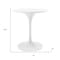 Homeroots 32" White Rounded Fiberglass And Metal Pedestal Base Dining Table 519070 - alternate 2