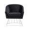 Homeroots 29" Black And Silver Velvet Barrel Chair 533849 - alternate 2