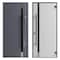 Vdomdoors Front Exterior Prehung Steel Door Ronex1011 Grey Transom Window Sidelite Stainless Inserts Entry RONEX1011EXD-GRE-W36 X H80+16-LH-I - alternate 2