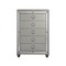 Homeroots 33" Silver Solid Wood Mirrored Five Drawer 383980 - alternate 1