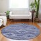 Homeroots 8' Navy Blue And Denim Blue Round Southwestern Washable Indoor Outdoor Area Rug 588710 - alternate 2