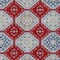 Homeroots 9' X 12' Red And Navy Blue Floral Washable Indoor Outdoor Area Rug 610773 - alternate 2