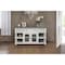 Homeroots 60" Ivory Solid Wood Open shelving Distressed TV Stand 528759 - alternate 2