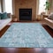 Homeroots 8' X 10' Blue And Silver Patchwork Washable Indoor Outdoor Area Rug 631422 - alternate 2