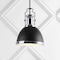 Jonathan Y Homer 10" 1-Light Modern Industrial Metal LED Dome Pendant, Black/Chrome JYL9535B - alternate 2