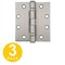 Global Door Controls 4.5 in. x 4 in. Commercial Full Mortise Square Corner Door Hinge with Fixed Pin - Pack of 3 CP4540BB-US15-M - alternate 1