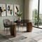 Homeroots 94" Bronze Glass Double Pedestal Base Dining Table 722448 - alternate 1